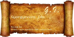 Gyorgyevics Ida névjegykártya