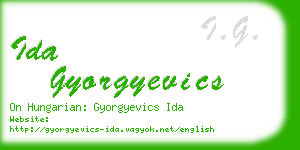 ida gyorgyevics business card